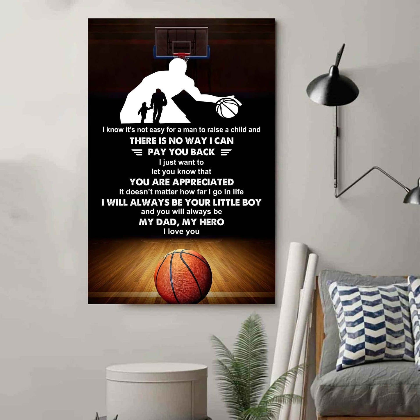 Poster Child Canvas To My Dad I Know It's Not Easy - I Will Always Be Your Little Boy Gift From Son