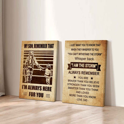 Combo 2 DRB Poster Canvas My Son Remember That - Whisper Back I'm The Storm