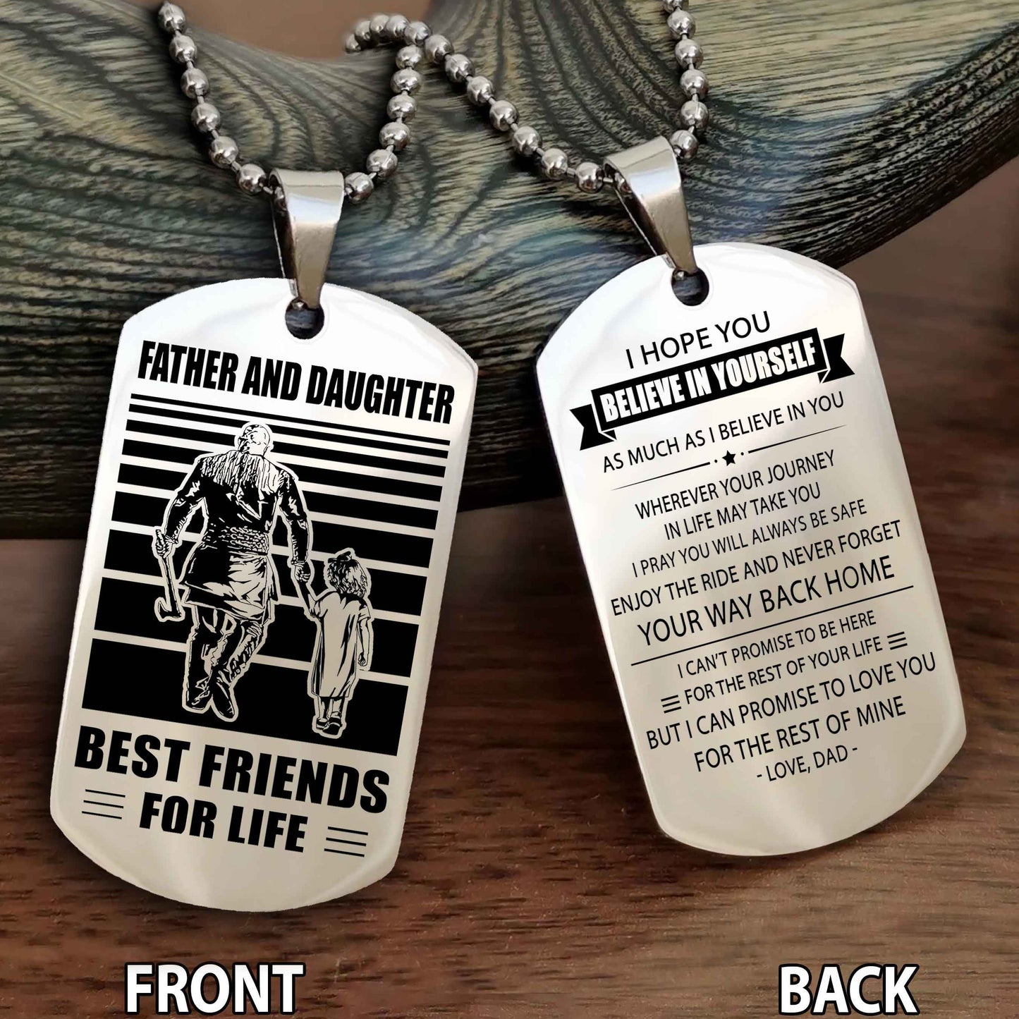 Viking Personalized Double Sided Dog Tag Silver To My Son I Love You - Enjoy The Ride And Never Forget Your Way Back Home From