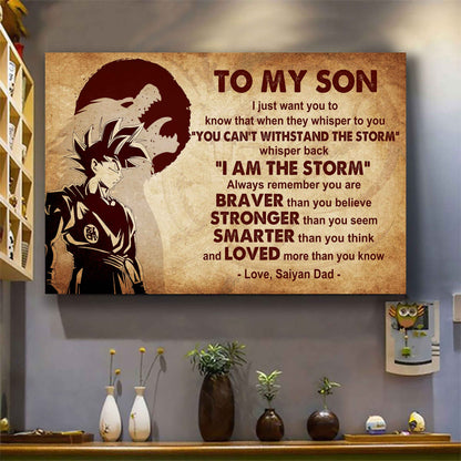 Samurai Poster Canvas Whisper Back I'm The Storm From Dad To Son Gift For Your Son