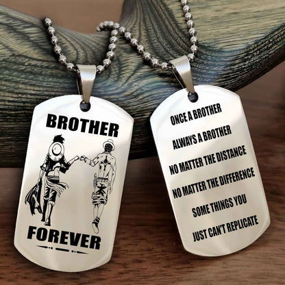 Samurai customizable engraved dog tag double sided gift from brother - Brother Forever Once A Brother Always A Brother