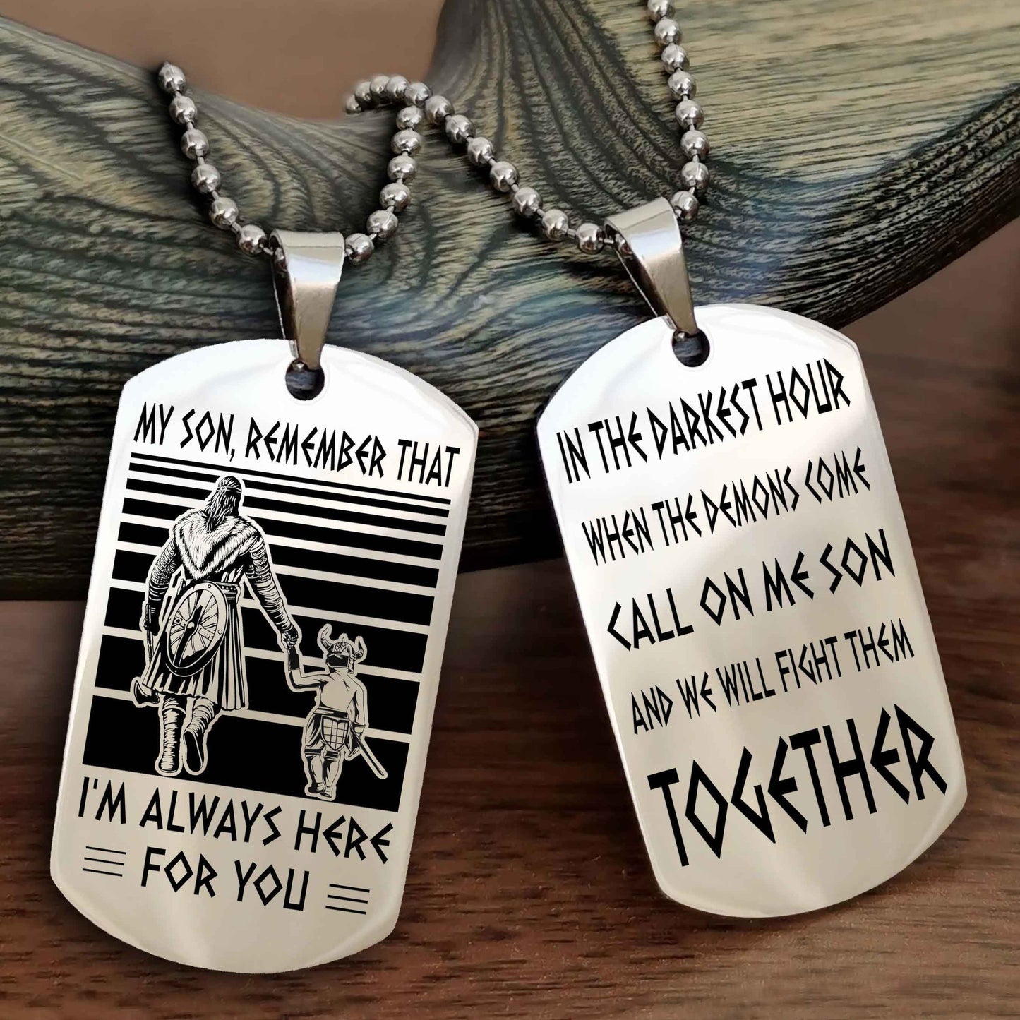 New Viking Double Side Dog Tag My Son Remember That From Dad To Son With Message On The Back Gift For Your Son