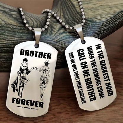TWD Engraved Double Sided Dog Tag Call On Me Brother NAG Brothers Forever We Will Fight Them Together