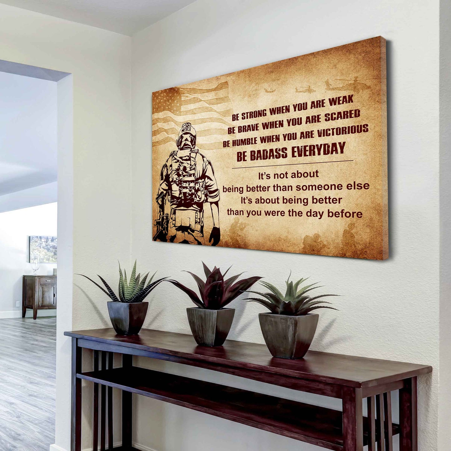 Samurai Poster Canvas Be Strong When You Are Weak Be Badass Everyday - Motivational Quotes