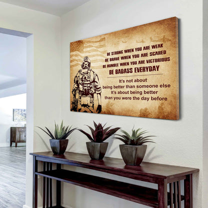 Samurai Poster Canvas Be Strong When You Are Weak Be Badass Everyday - Motivational Quotes
