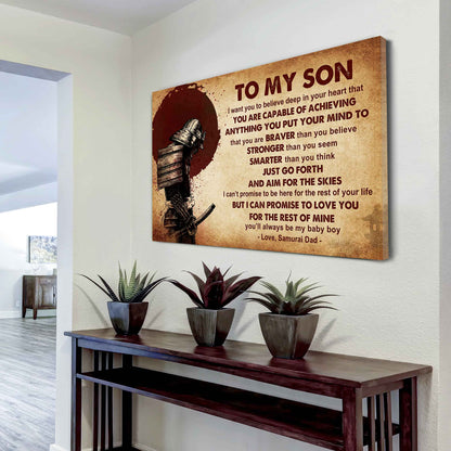 Samurai Poster Canvas Just Go Forth And Aim For The Skies From Dad To Son Gift For Your Son