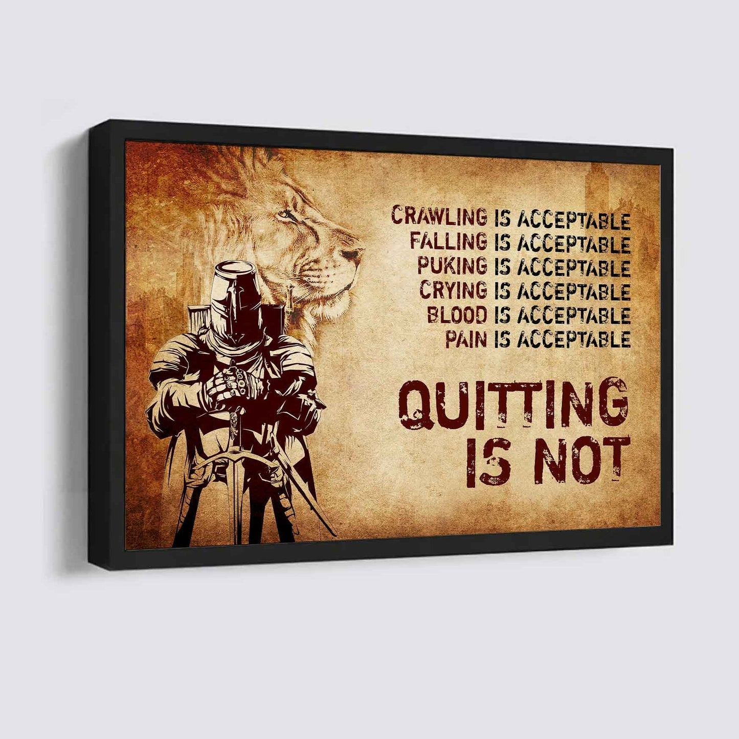 Samurai Poster Canvas Quiting Is Not Best Gifts Motivation Quotes