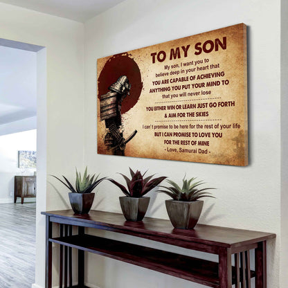 Samurai Poster Canvas You Will Never Lose You Either Win Or Learn From Dad To Son
