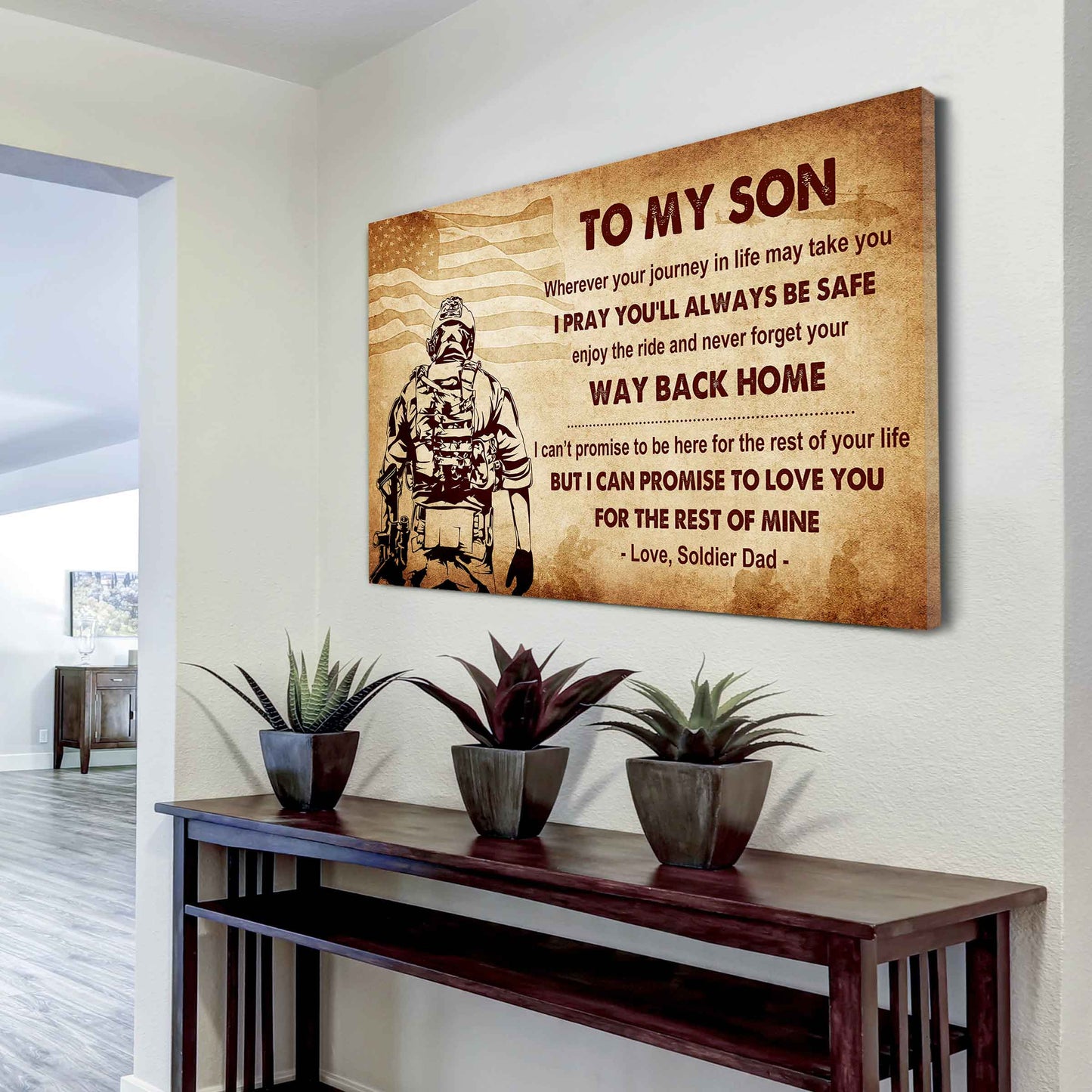 New Version Warrior Poster Canvas Your Way Back Home From Dad To Son Gift For Your Son Motivational Quotes