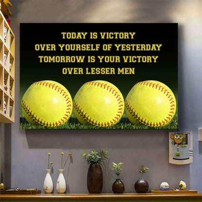 Basketball Poster Canvas Today Is Victory Over Your Self Best Gift With Motivation Quotes