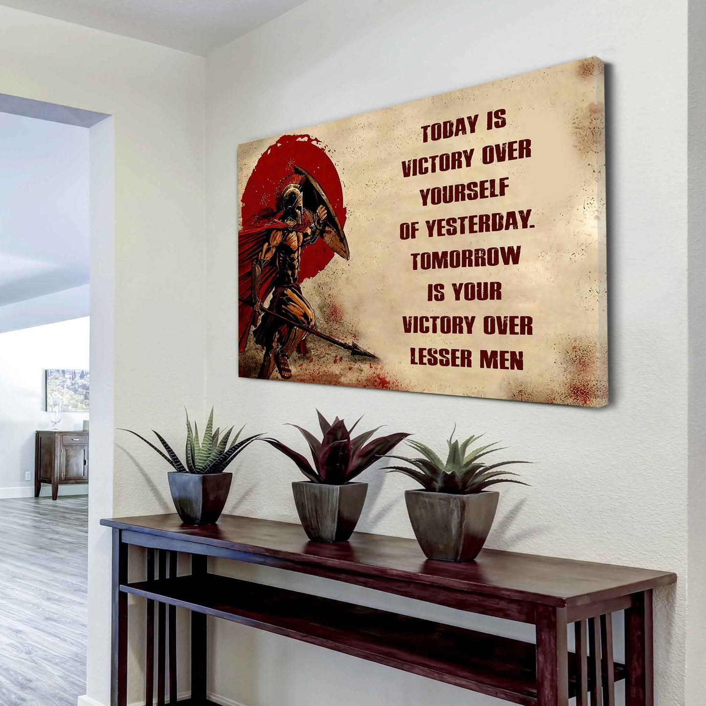 Samurai Poster Canvas Today Is Victory Over Yourself Of Yesterday Best Gift With Motivation Quotes