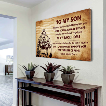 Samurai Poster Canvas Your Way Back Home From Dad To Son Gift For Your Son