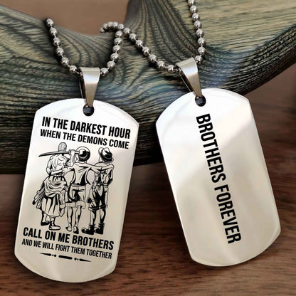 DRB Customizable engraved black dog tag double sided gift from brother, brother forevers