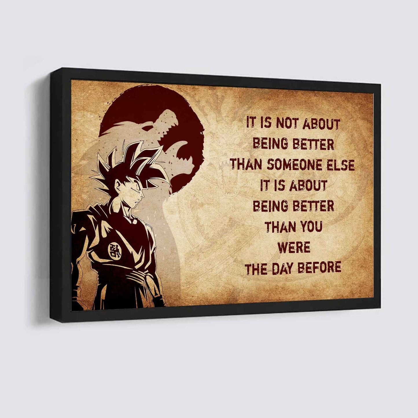 Samurai Poster Canvas It's Not About Being Better Than Someone Else Best Gifts Motivation Quotes