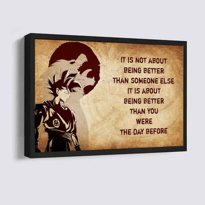 DRB Poster Canvas It's Not About Being Better Than Someone Else Best Gifts Motivation Quotes