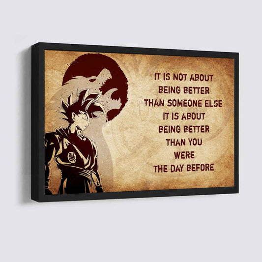 DRB Poster Canvas It's Not About Being Better Than Someone Else Best Gifts Motivation Quotes