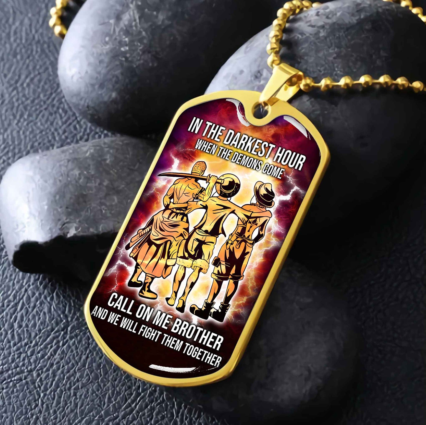 DRB Military Chain Silver Plated 18K Gold Plated Silver Plated Call On Me Brother And We Will Fight Them Together