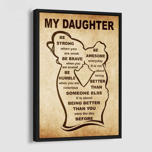 Personalized Family Poster Canvas My Daughter Gift From Mom For Your Daughter With Motivational Message