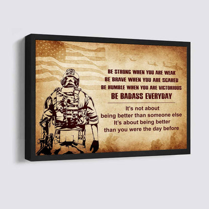 Samurai Poster Canvas Be Strong When You Are Weak Be Badass Everyday - Motivational Quotes