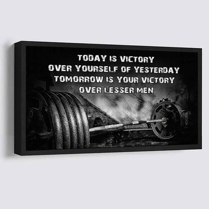 Hockey Poster Canvas - Today Is Victory Over Yourself Over Yourself Of Yesterday Tomorrow Is Your Victory Over Lesser Men