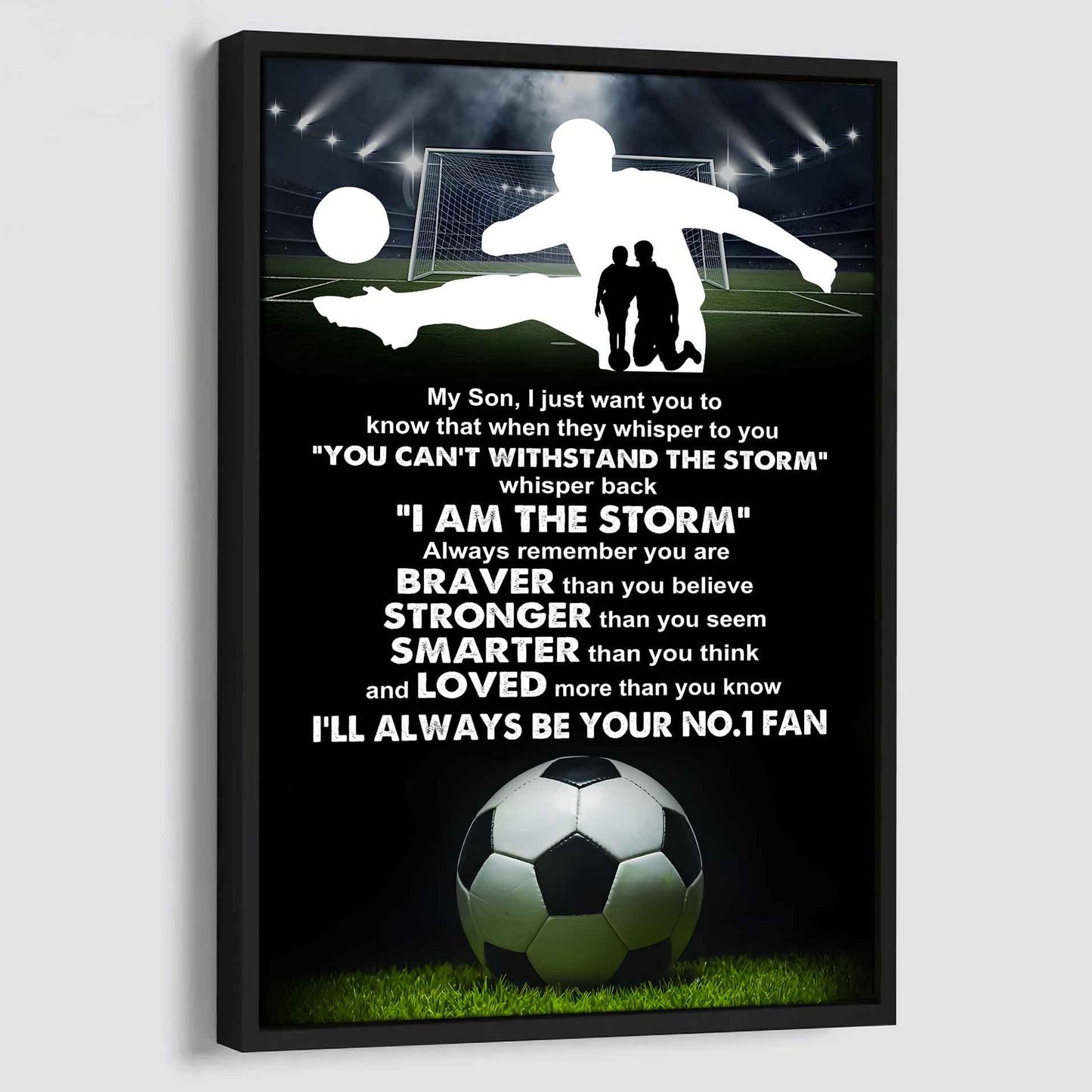 Sport Poster Canvas Dad To Son - Whisper Back I Am The Storm I Will Always Your No 1 Fan
