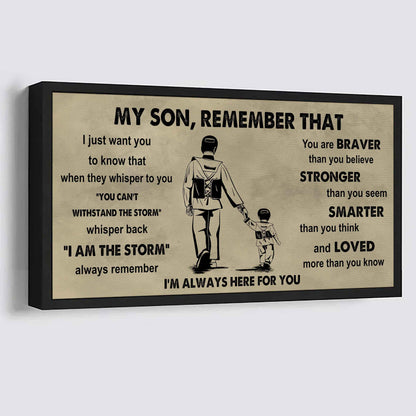Personalized Sport Poster Canvas -  My Son Remember That Whisper Back I Am The Storm