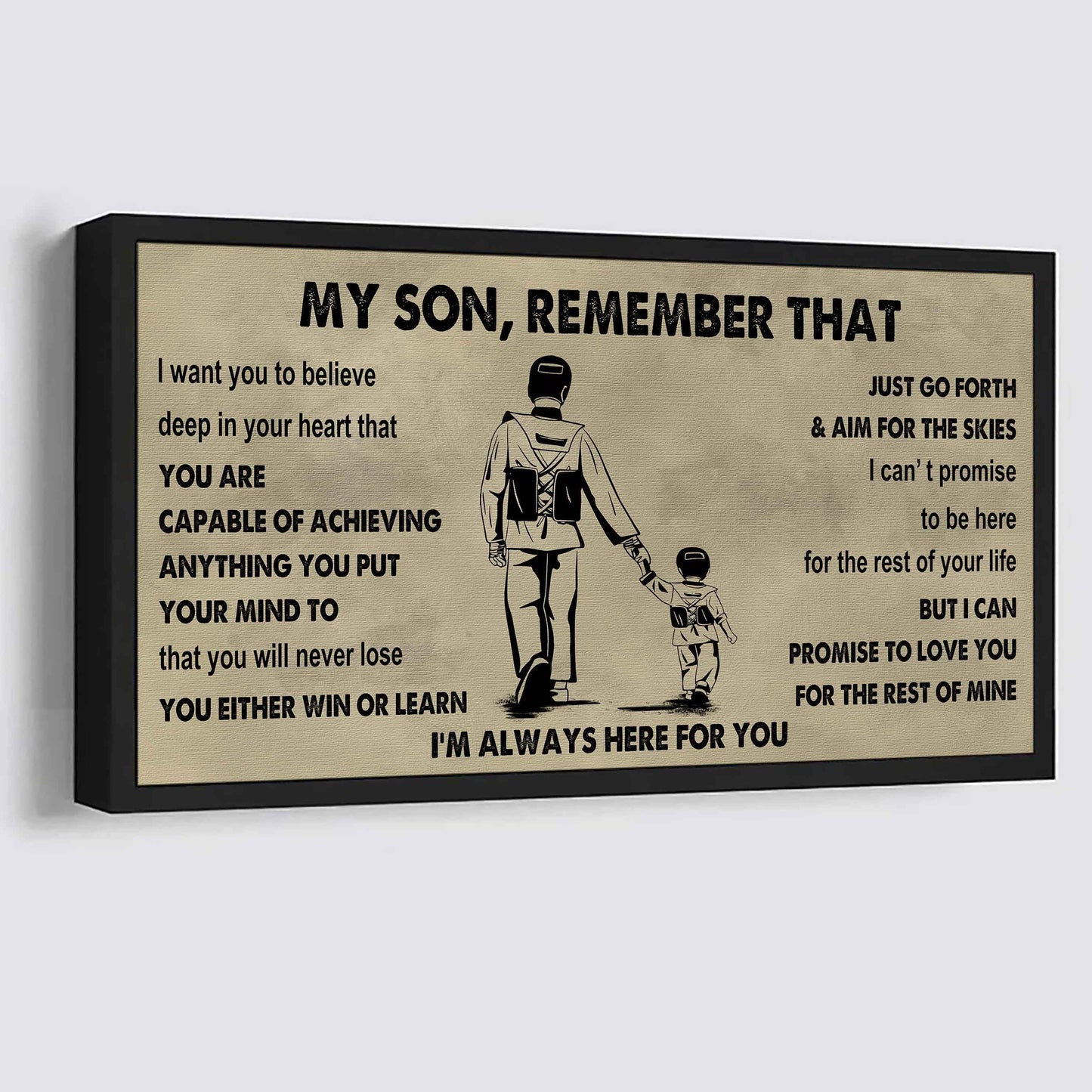 Personalized Sport Poster Canvas -  My Son Remember That You Will Never Lose You Either Win Or Learn