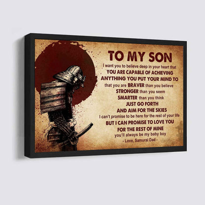 Samurai Poster Canvas Just Go Forth And Aim For The Skies From Dad To Son Gift For Your Son