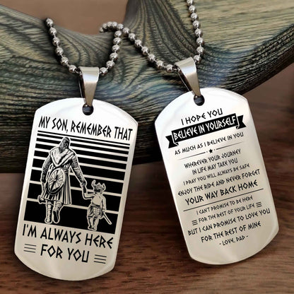 New Viking Double Side Dog Tag My Son Remember That From Dad To Son With Message On The Back Gift For Your Son