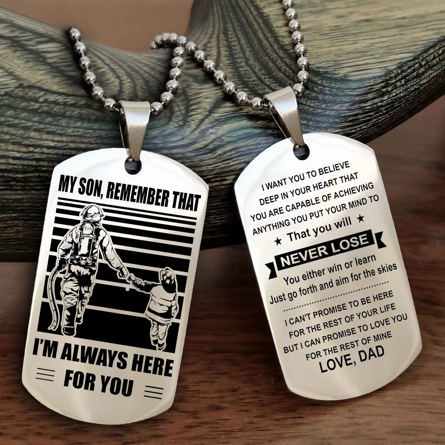 Samurai Personalized Double Sided Dog Tag My Son Remember That I Will Always Here You Will Never Lose You Either Win Or Learn