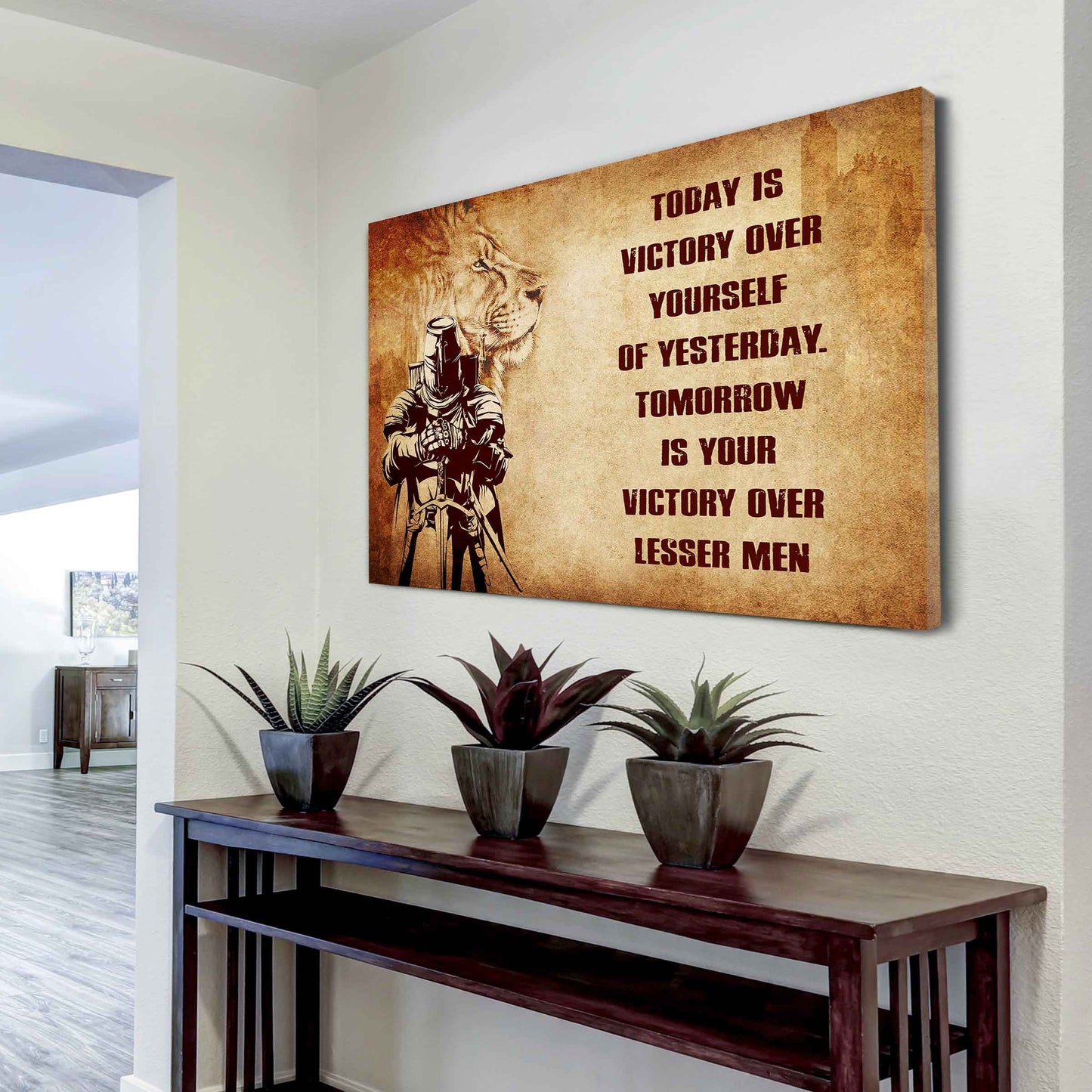 Samurai Poster Canvas Today Is Victory Over Yourself Of Yesterday Best Gift With Motivation Quotes