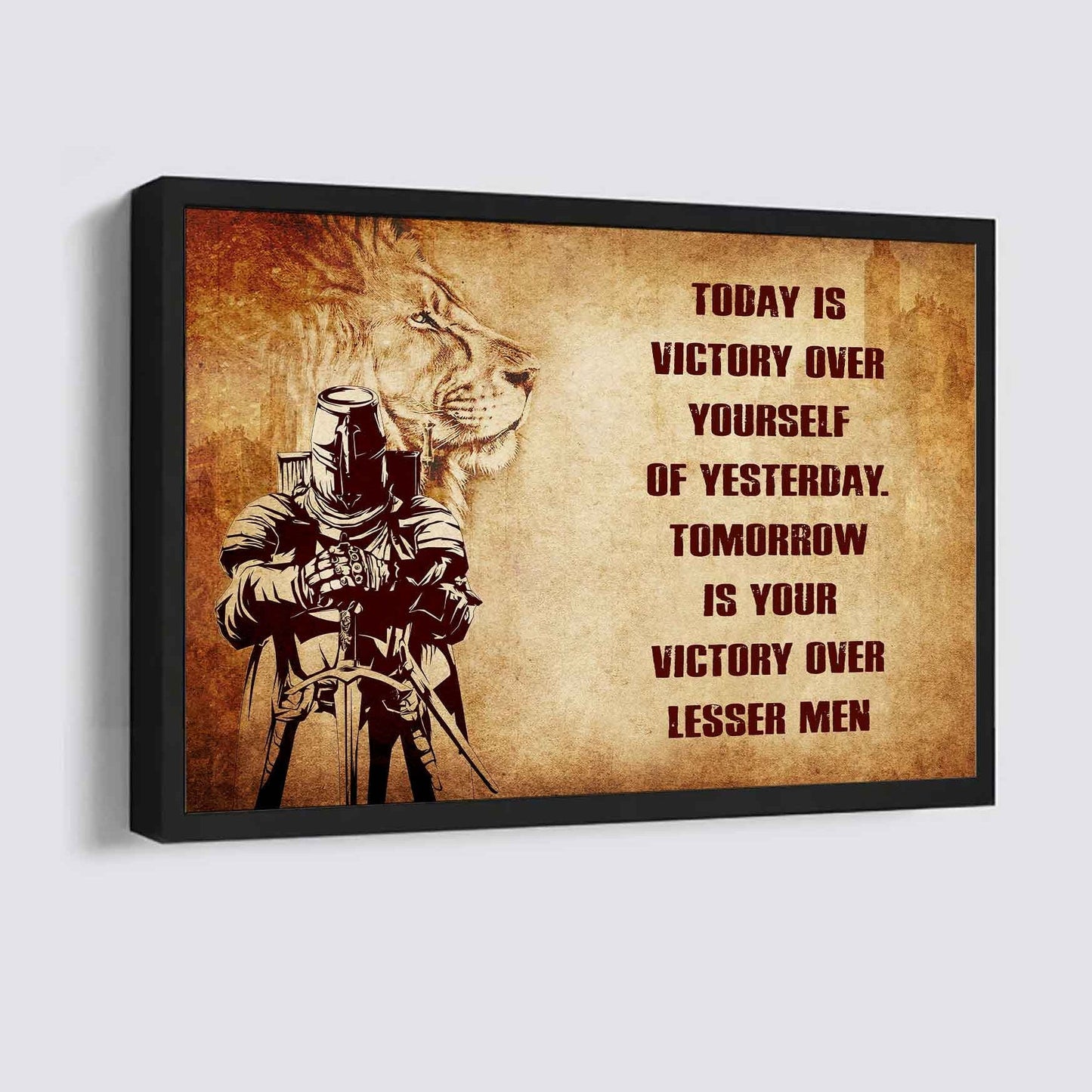 Samurai Poster Canvas Today Is Victory Over Yourself Of Yesterday Best Gift With Motivation Quotes
