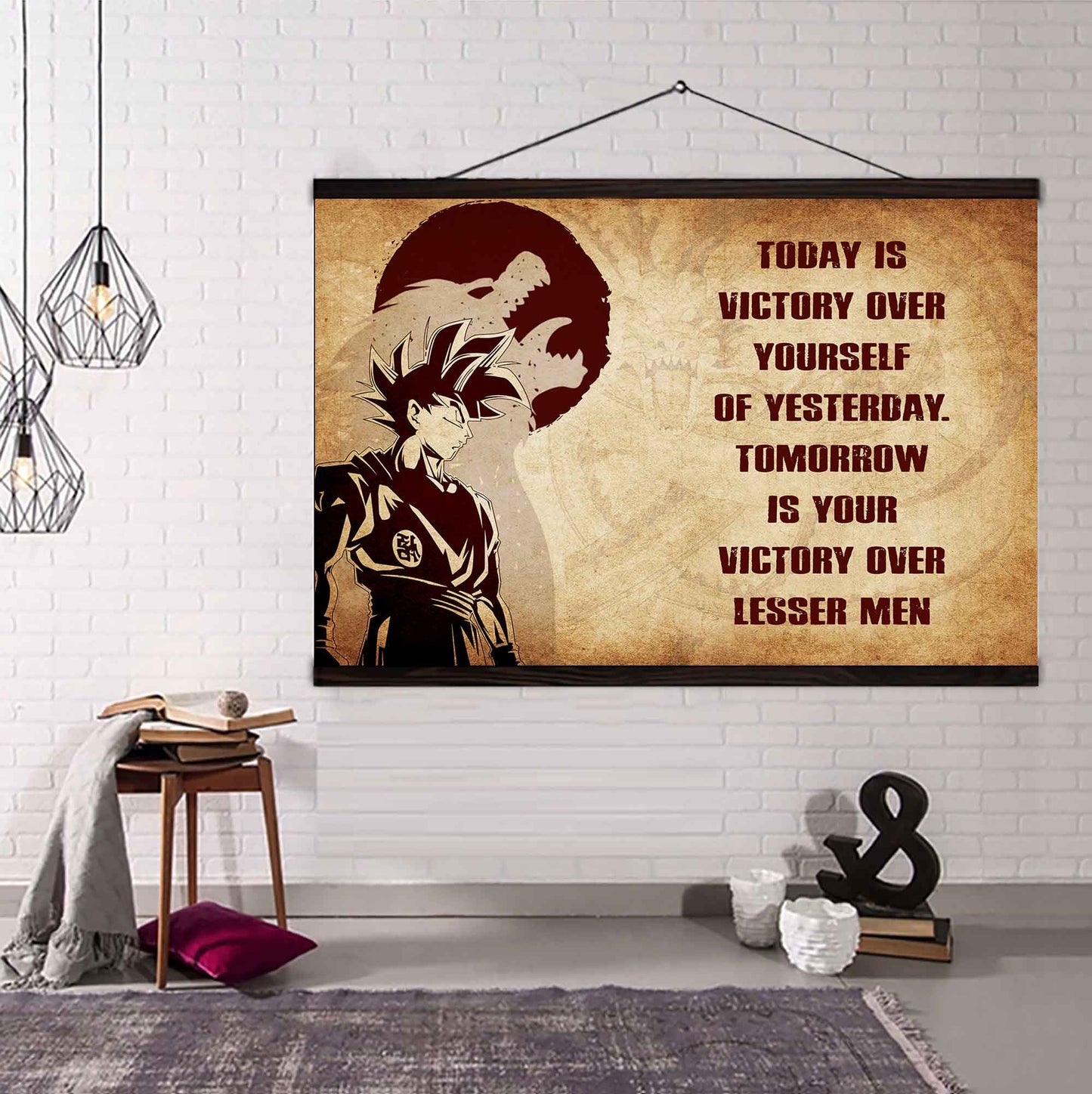 Samurai Poster Canvas Today Is Victory Over Yourself Of Yesterday Best Gift With Motivation Quotes