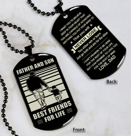 NVL Personalized Double Sided Dog Tag Father And Son Best Friends For Life - Message on the back side