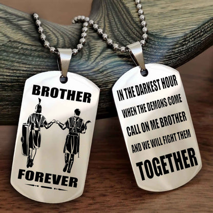 Cowboy Personalized Double Sided Dog Tag For My Brother - Call On Me Brother And We Will Fight Them Together Gift For Your Friend