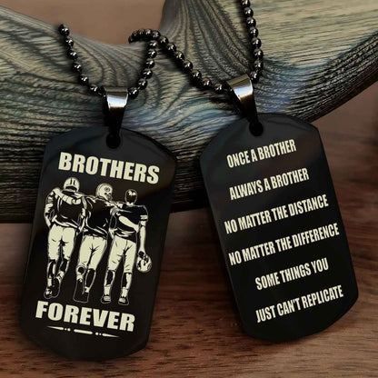 Viking Customizable engraved dog tag double sided gift from brother - Brother Forever Once A Brother Always A Brother