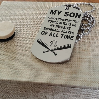 Baseball customizable engraved double sided dog tag gifts from dad mom to son, Be strong be brave be humble, It is not about better than someone else, It is about being better than you were the day before