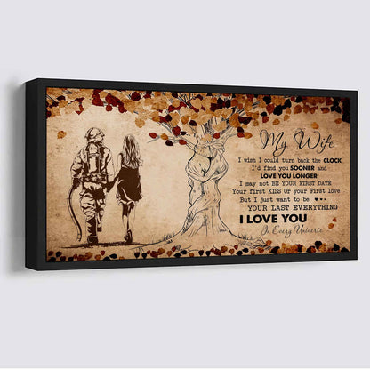 Samurai Poster Canvas To My Wife I Wish I Could Turn Back The Clock - I Love You In Every Universe