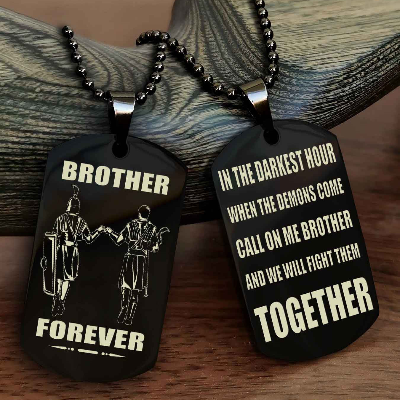 Cowboy Personalized Double Sided Dog Tag For My Brother - Call On Me Brother And We Will Fight Them Together Gift For Your Friend