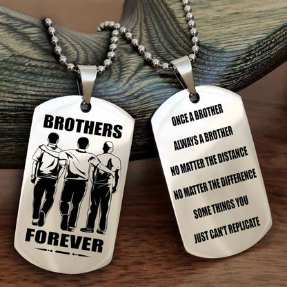 Samurai customizable engraved dog tag double sided gift from brother - Brother Forever Once A Brother Always A Brother