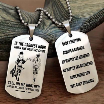 Cowboy Customizable engraved dog tag double sided gift from brother Once A Brother Always A Brother