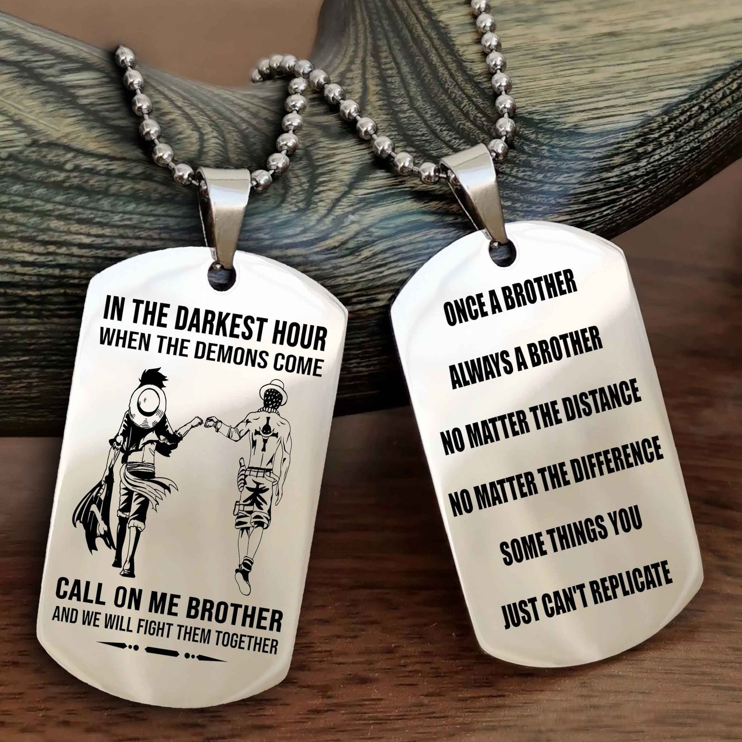 Cowboy Customizable engraved dog tag double sided gift from brother Once A Brother Always A Brother