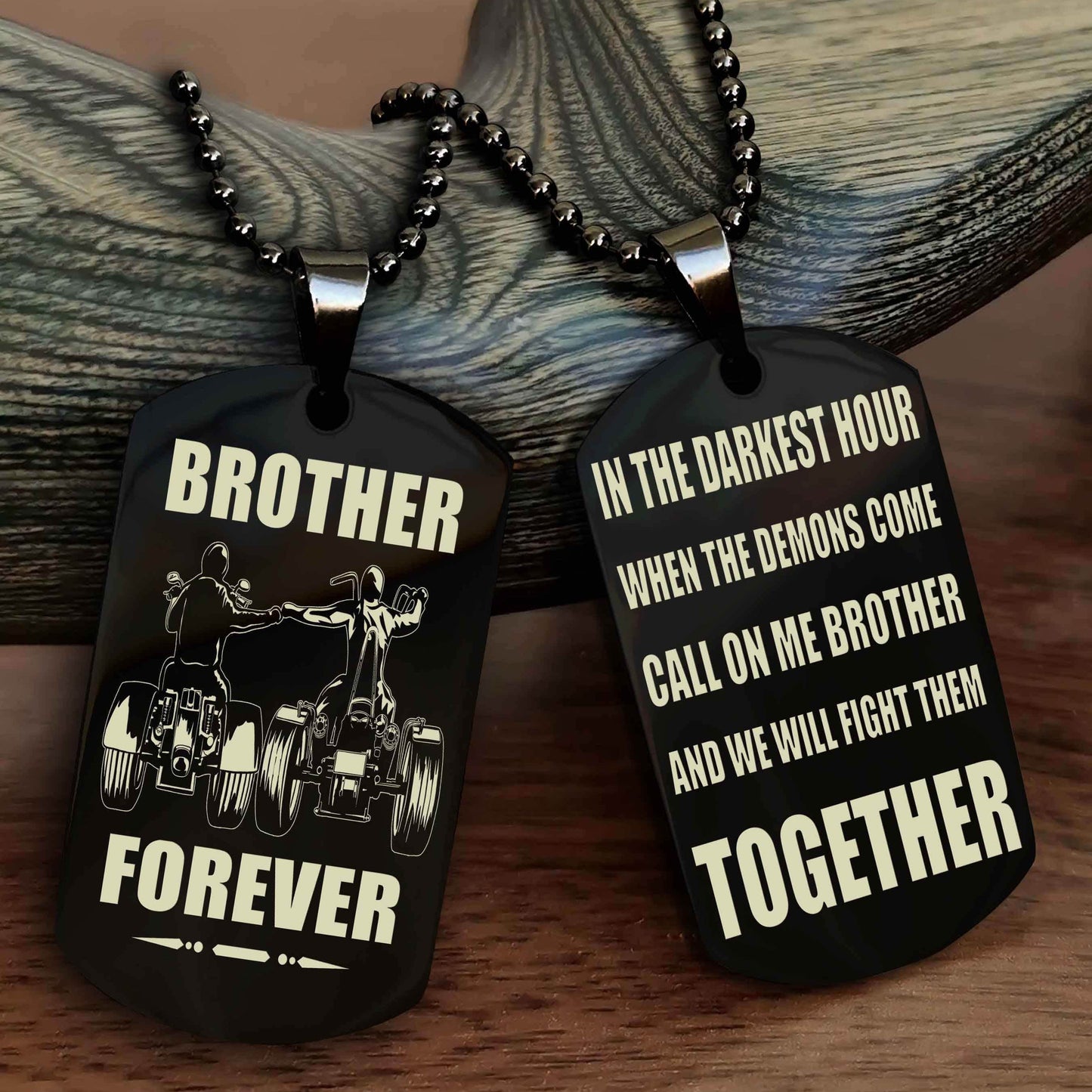 Samurai Personalized Double Sided Dog Tag For My Brother - Call On Me Brother And We Will Fight Them Together Gift For Your Friend