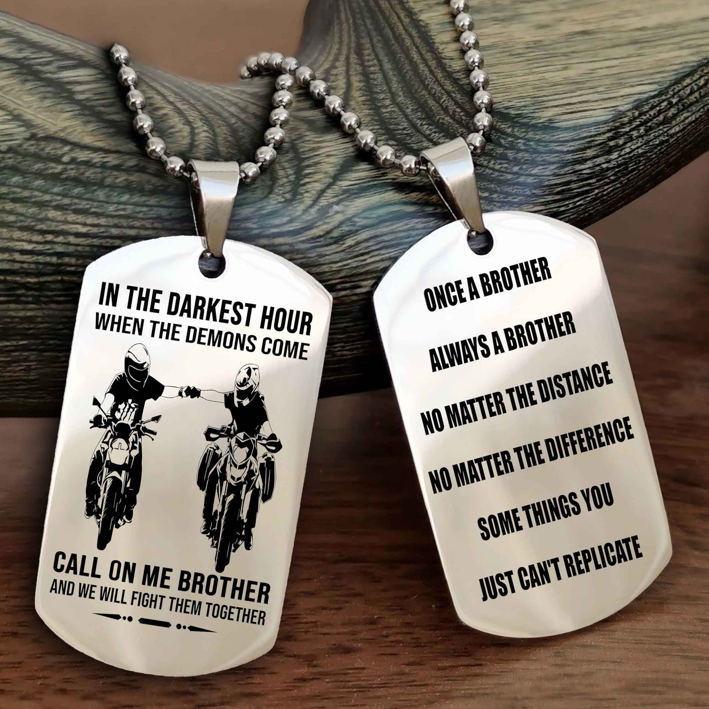 Cowboy Customizable engraved dog tag double sided gift from brother Once A Brother Always A Brother