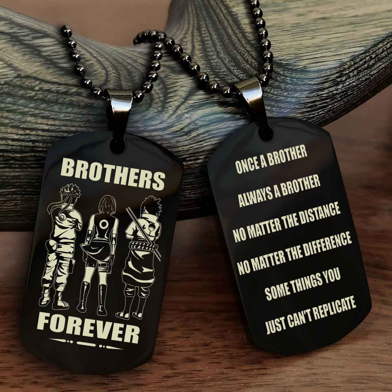 DRB Customizable engraved dog tag double sided gift from brother - Brother Forever Once A Brother Always A Brother