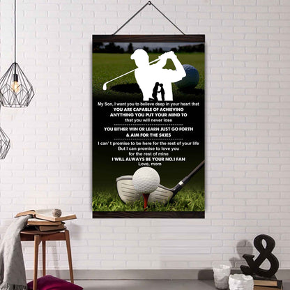 Baseball Poster Canvas Mom To Son - You Will Never Lose You Either Win Or Learn I Will Always Your No 1 Fan
