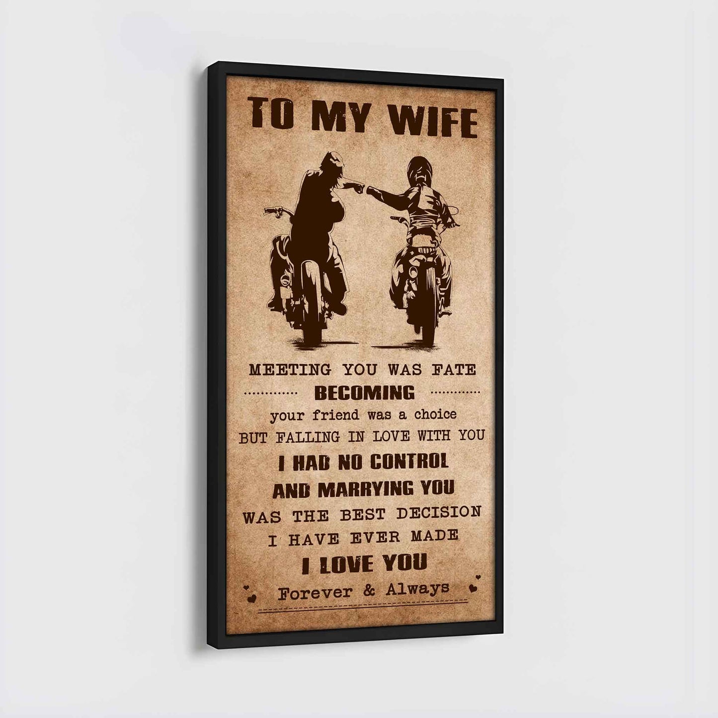 Samurai Poster Canvas To My Wife Meeting You Was Fate - I Love You Forever And Always Gift For Your Wife