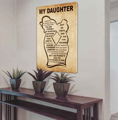 Personalized Family Poster Canvas My Daughter Gift From Mom For Your Daughter With Motivational Message