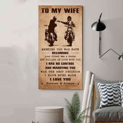 Samurai Poster Canvas To My Wife Meeting You Was Fate - I Love You Forever And Always Gift For Your Wife
