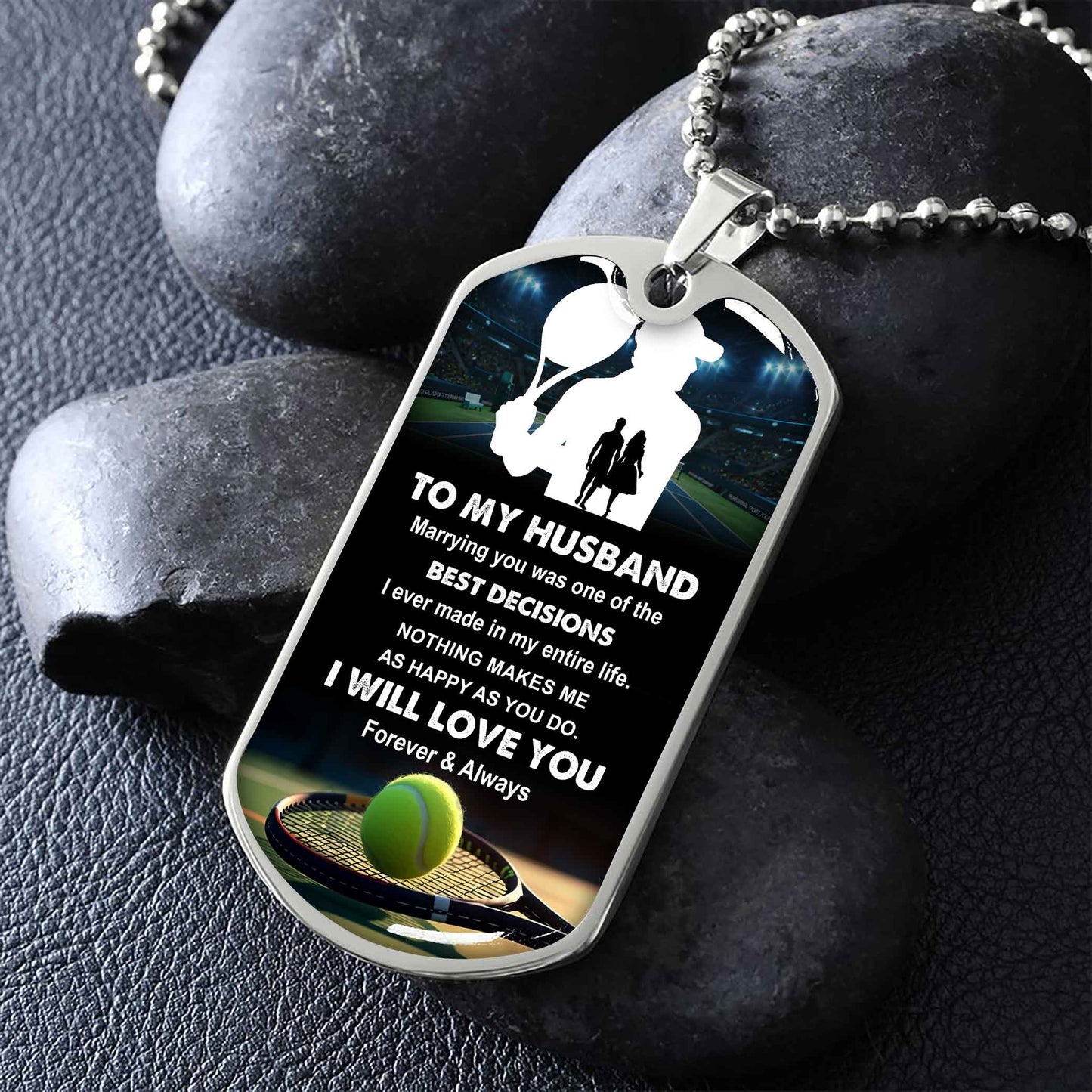 Sport Military Chain 18K Gold Plated Silver Plated To My Husband From Wife With Love Message